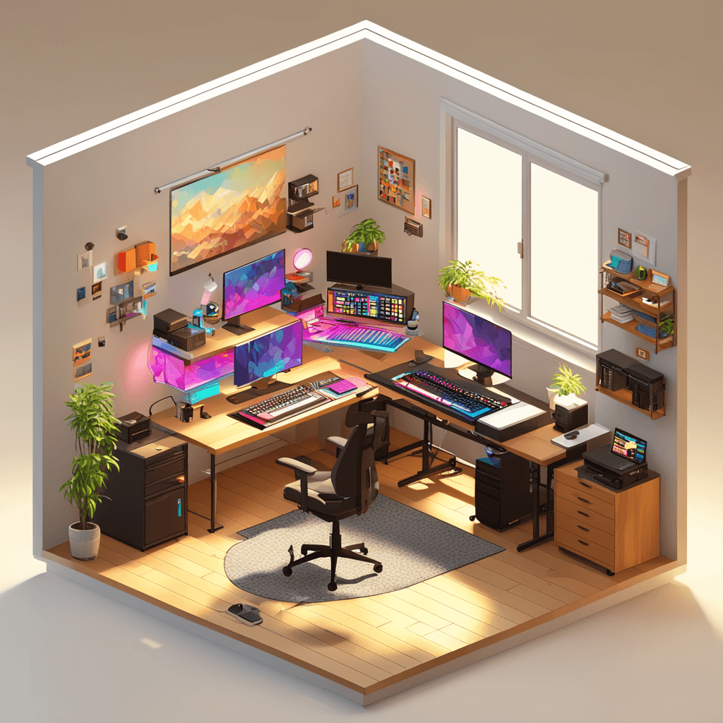 Isometric 3d room